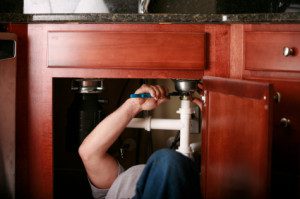 plumber under sink